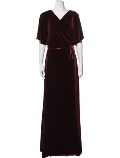 Pre-owned Jenny Yoo V-neck Long Dress W/ Tags In Red