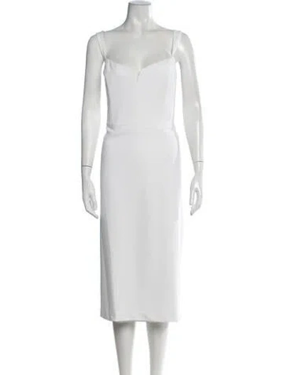 Pre-owned Jenny Yoo V-neck Long Dress W/ Tags In White