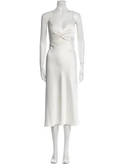 Pre-owned Jenny Yoo V-neck Long Dress In White