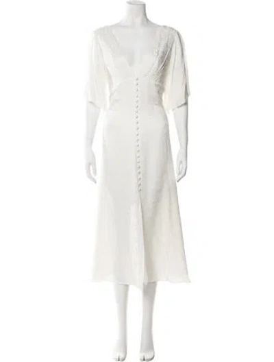 Pre-owned Jenny Yoo V-neck Long Dress In White