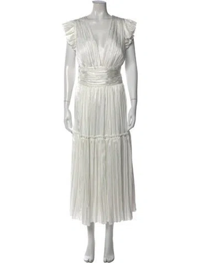 Pre-owned Jenny Yoo V-neck Long Dress In White