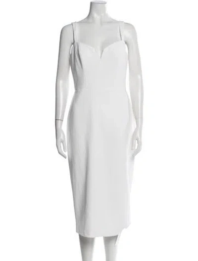 Pre-owned Jenny Yoo V-neck Midi Length Dress W/ Tags In White