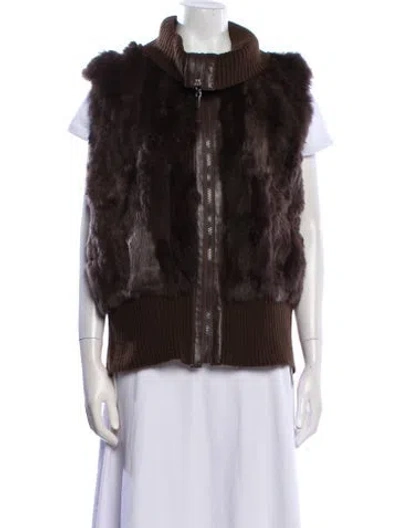 Pre-owned Jennyfer Fur Fur Jacket In Brown