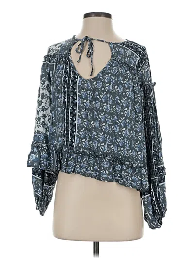 Pre-owned Jen's Pirate Booty 3/4 Sleeve Blouse In Blue