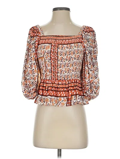 Pre-owned Jen's Pirate Booty 3/4 Sleeve Blouse In Orange