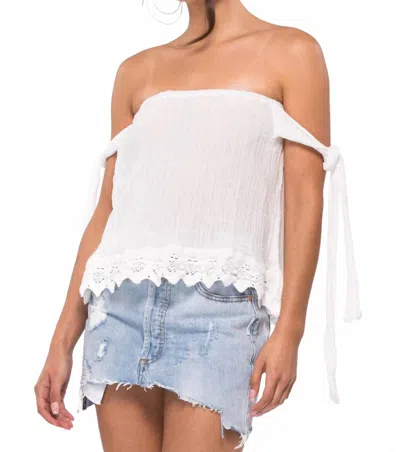 Jen's Pirate Booty Essence Self-tie Shoulder Top In White