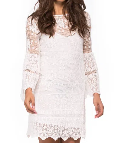 Jen's Pirate Booty Evoke Aztec Lace Mini Dress In Sierra Madre White