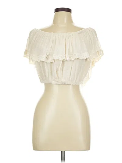 Pre-owned Jen's Pirate Booty Short Sleeve Top Ivory Strapless Neckline Tops