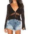 Jen's Pirate Booty Sierra Madre Mesh Top In Black Eyelet In Multi