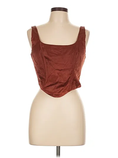 Jen's Pirate Booty Sleeveless Top Brown Strapless Neckline Tops