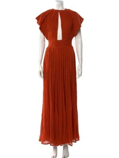 Pre-owned Jen's Pirate Booty V-neck Long Dress In Orange