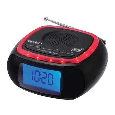 Jensen Digital Weather Band Alarm Clock In Black