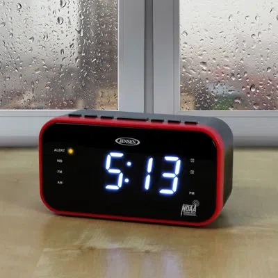 Jensen Modern & Contemporary Digital Plastic Alarm In Black
