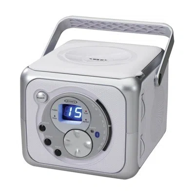Jensen Portable Decorative Radio With Bluetooth In White