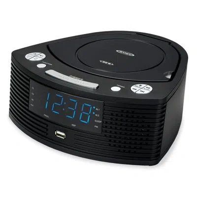 Jensen Stereo Cd Player With Digital Dual Alarm Clock Radio In Black