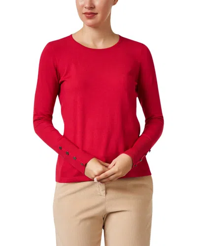 J'envie Button Cuff Top In Red