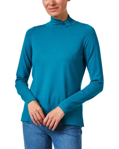 J'envie Mock Neck Top In Blue
