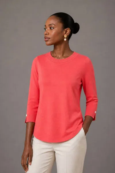 J'envie/eli Bari 3/4 Sleeve Top In Blossom In Pink