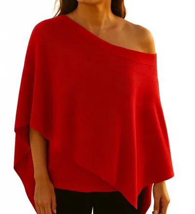 J'envie/eli Belle Textured Poncho In Red