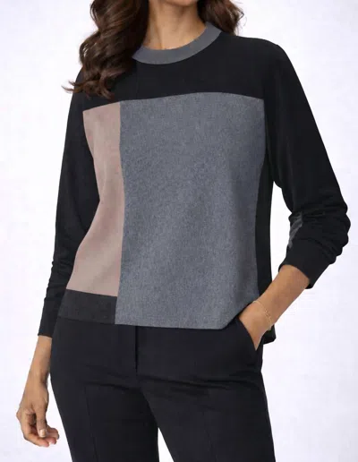 J'envie/eli Berlin Colorblock Tunic In Camel/grey In Black