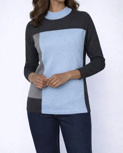 J'envie/eli Berlin Colorblock Tunic In Sky/charcoal In Blue