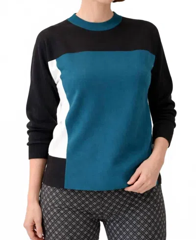 J'envie/eli Berlin Colorblock Tunic In Teal/black In Blue