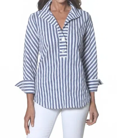 J'envie/eli Bias Sleeve Tilly Tunic In Indigo In Blue