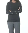 J'envie/eli Cabled Crewneck Sweater In Charcoal In Pink