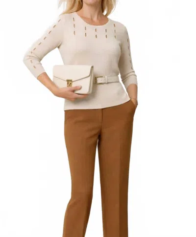 J'envie/eli Caserta Cut-out Top In Fawn In Brown