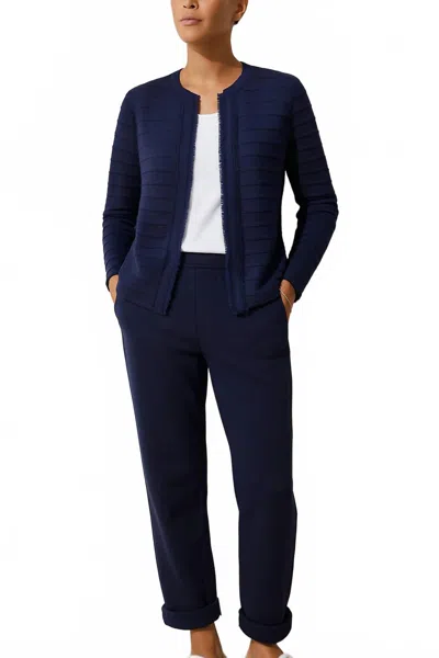 J'envie/eli Chania Fringe Jacket In Navy In Blue