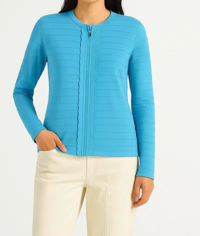 J'envie/eli Chania Fringe Jacket In Turquoise In Blue
