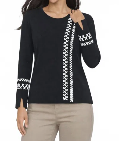 J'envie/eli Criss Cross Tunic Top In Black