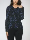 J'envie/eli Cuba Top In Indigo/black In Blue