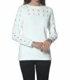 J'envie/eli Cut-out Sweater Top In Ivory In Multi