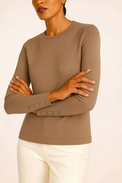 J'envie/eli Dorothea Long Sleeve Top In Camel In Brown