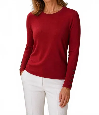 J'envie/eli Dorothea Long Sleeve Top In Claret In Red