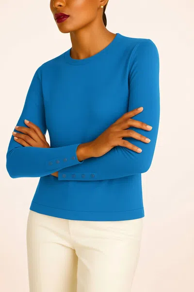 J'envie/eli Dorothea Long Sleeve Top In French Blue In Multi