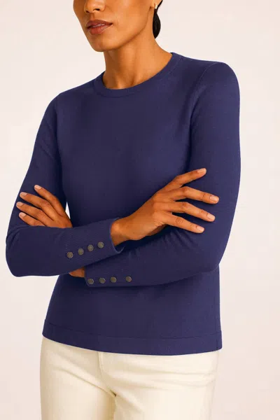 J'envie/eli Dorothea Long Sleeve Top In Indigo In Blue