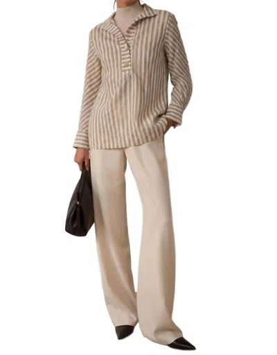J'envie/eli First Class Tunic Top In Sand/white In Multi