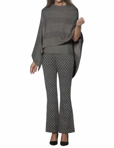 J'envie/eli Flared Geometric Print Pants In Black Putty In Multi