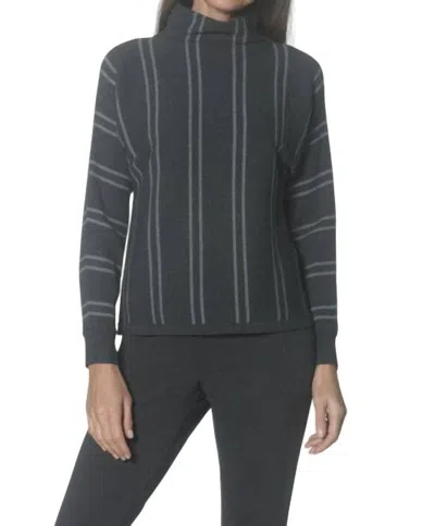 J'envie/eli Funnel Neck Sweater Top In Charcoal Grey
