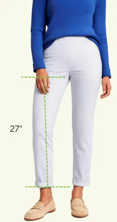 J'envie/eli Gingham Ankle Pants In Pearl And White In Blue