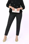 J'envie/eli Houndstooth Pull On Pants In Black In Black