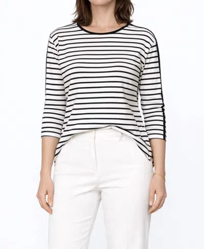 J'envie/eli Key Largo Top In White/navy In Black