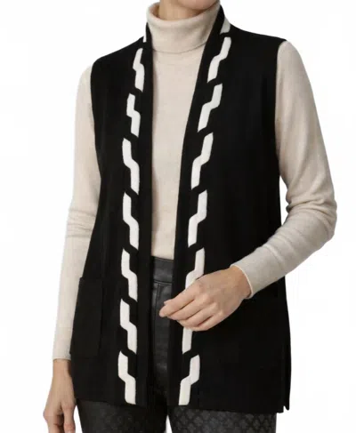 J'envie/eli Linz Geometric Vest In Black/ivory