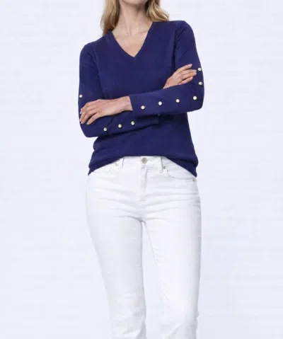 J'envie/eli Lucerne Long Sleeve Top In Indigo In Blue
