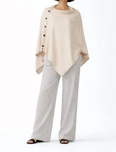 J'envie/eli Luzern Side-button Poncho In Stone In Neutral