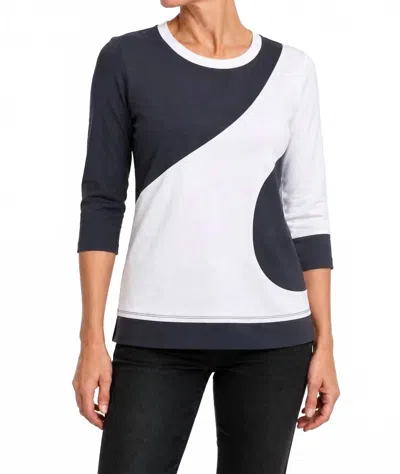 J'envie/eli Malmo Geometric Top In Navy/white In Multi