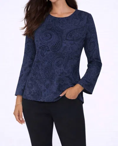 J'envie/eli Marrakesh Paisley Top In Indigo/black In Blue