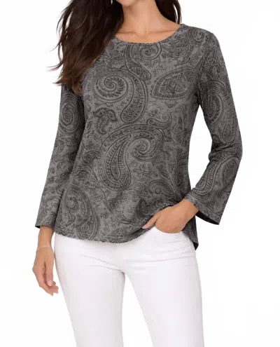 J'envie/eli Marrakesh Paisley Top In Putty/black In Gray